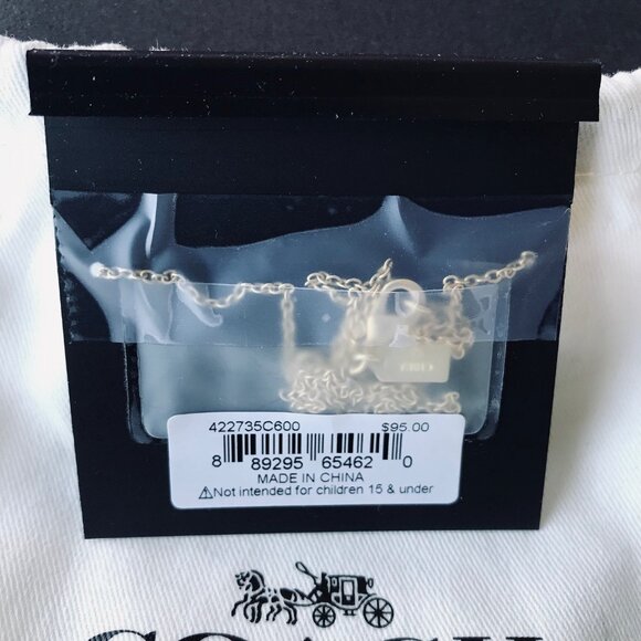 COACH  Charms  Red Heart Necklace  Gold -tone   w Jewelry bag - Picture 5 of 6